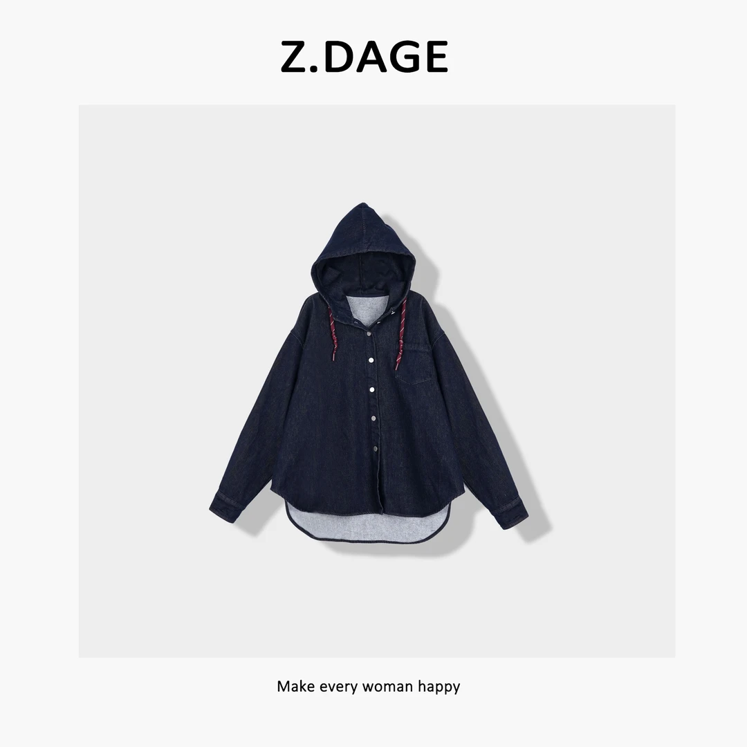 z.dage-‘牛仔世界’时尚秋冬极简风百搭多排扣设计外套-24405