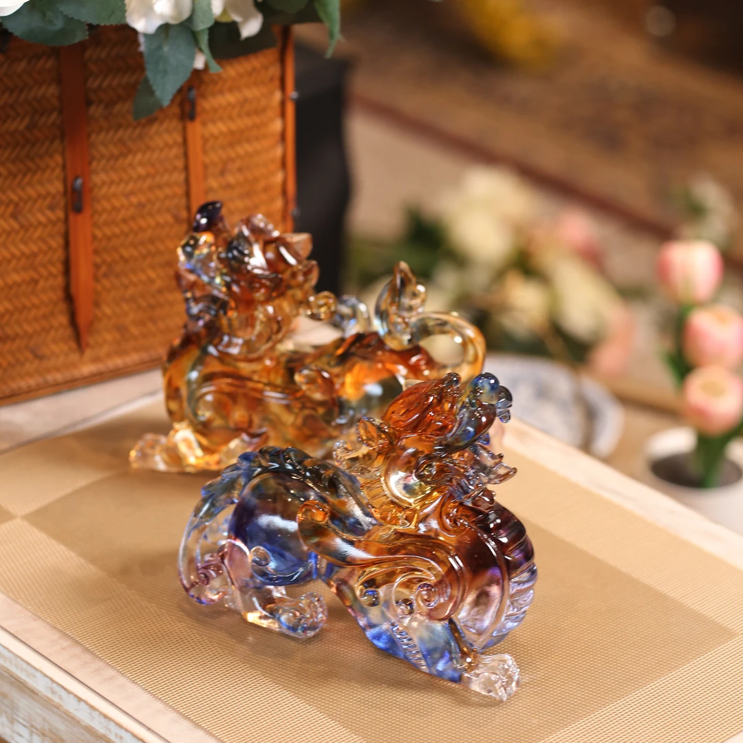 【本尼家】LL59非遗好物大号琉璃貔貅招财纳福开业礼物玄关摆件