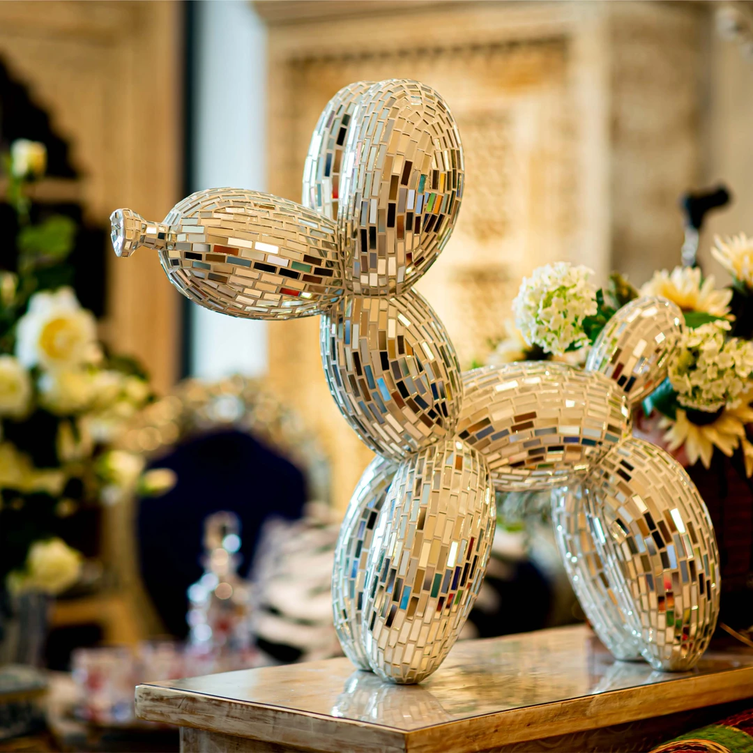 【BENNY本尼家】马赛克气球狗手工镜片贴片艺术装饰品客厅落地摆件