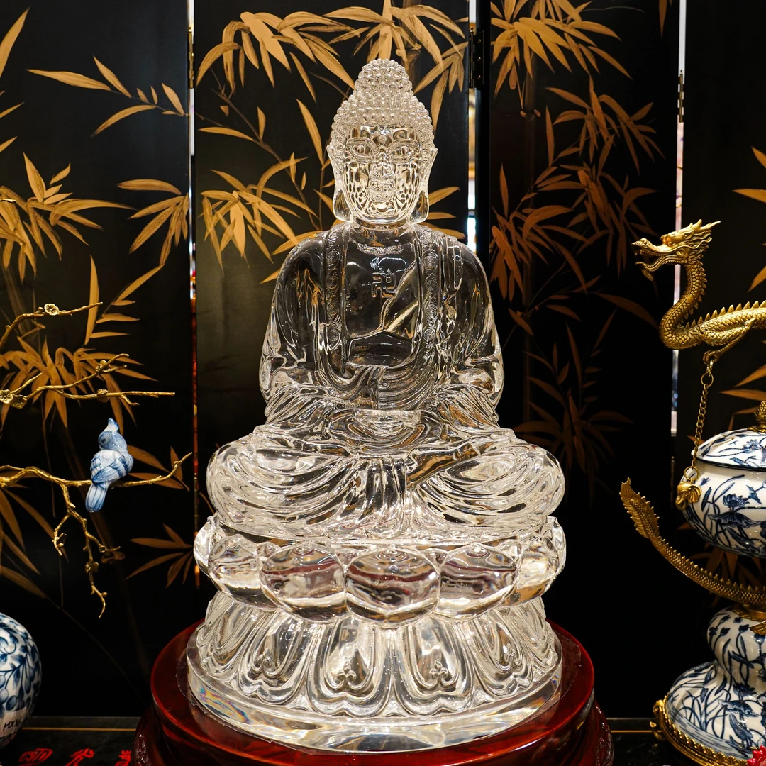 【本尼家】铂晶透明创意佛祖摆设品装饰家居客厅玄关桌面摆