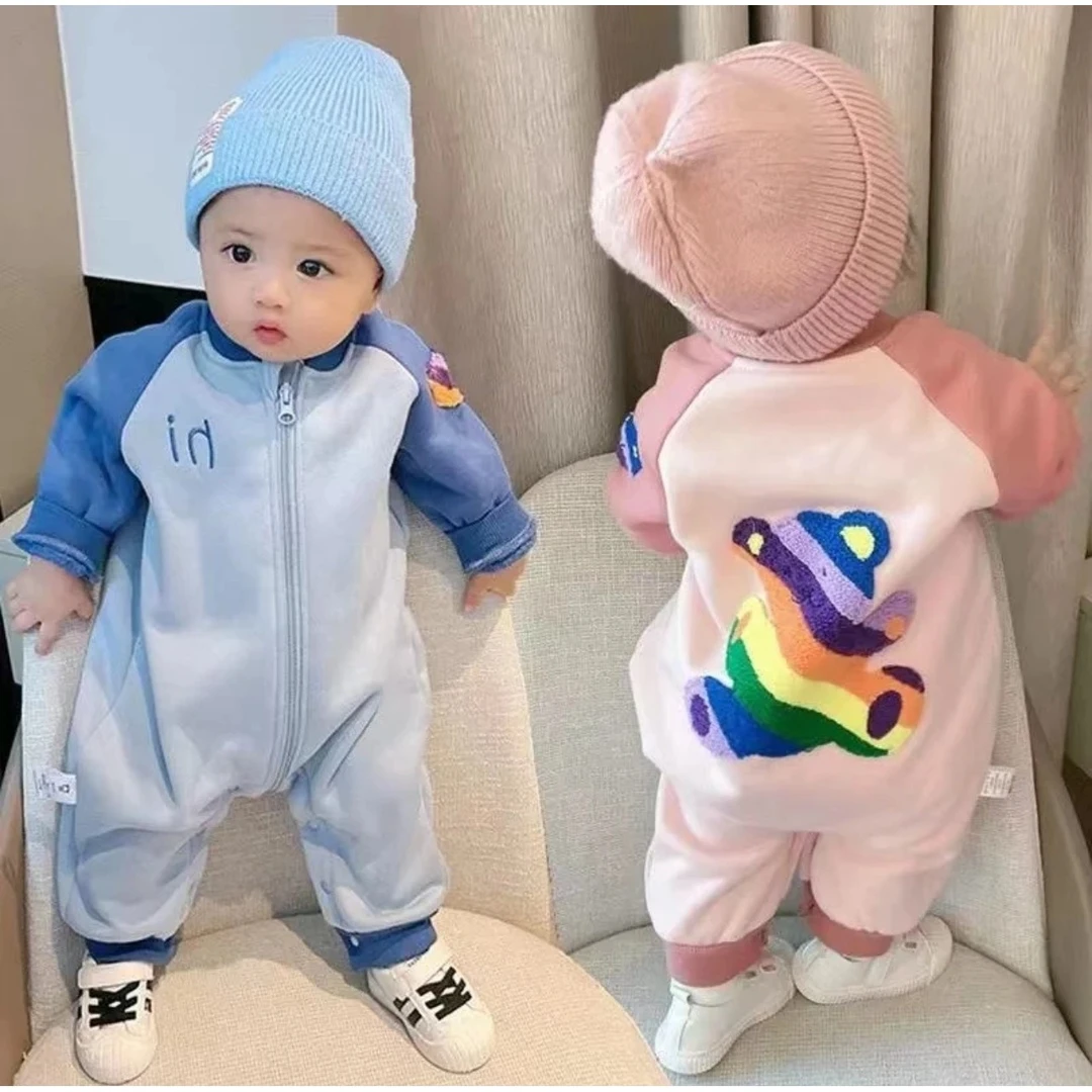 婴儿春装男宝宝连体衣长袖新生儿衣服休闲春款满月幼儿外出服春秋