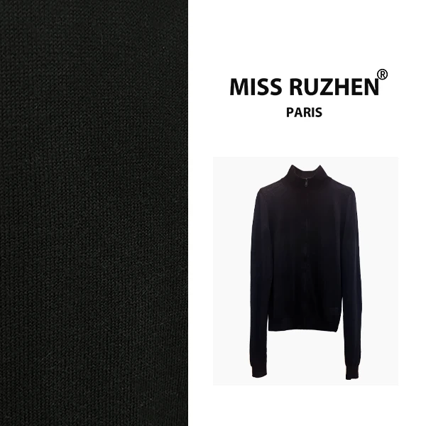 【MISS RUZHEN】立领修身极简针织上衣 X24003