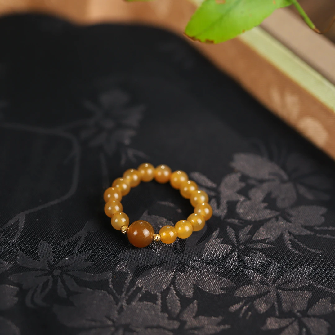 【秋池】和田玉糖玉戒指·18k金