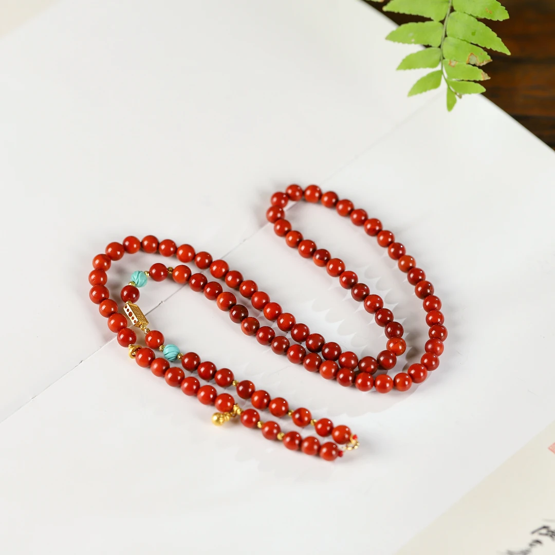 【瑞锦】南红项链·18K金·牛血红万能链长链