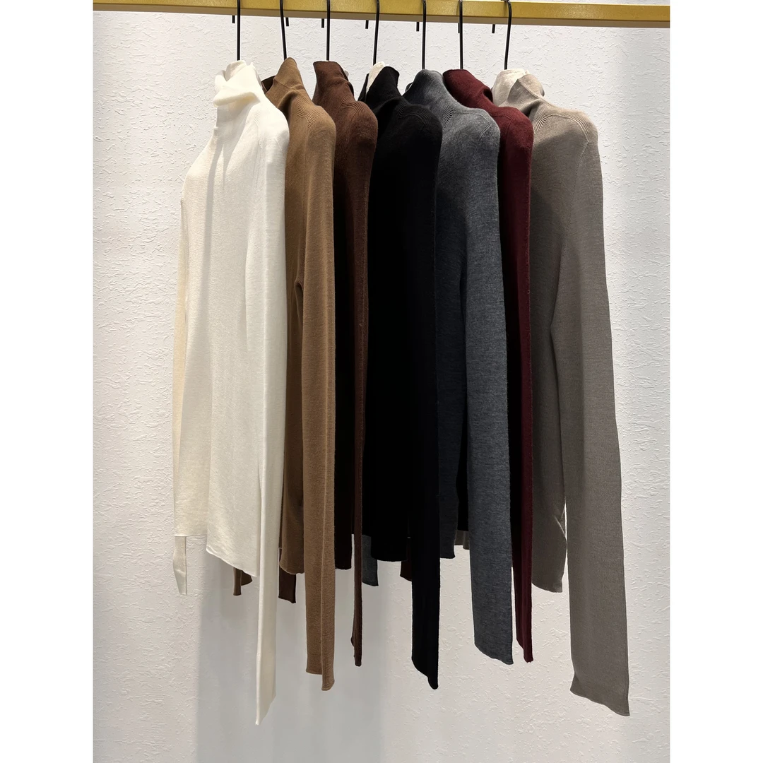 高领针织打底衫女坑条坎肩上衣 GM0976