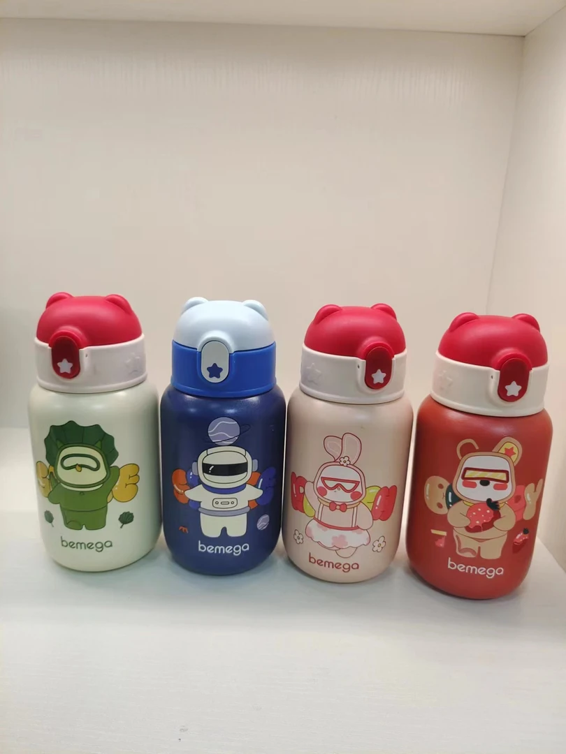 【保温微瑕儿童杯】双层纯钛儿童保温杯简约便携可爱弹跳保温杯吸管