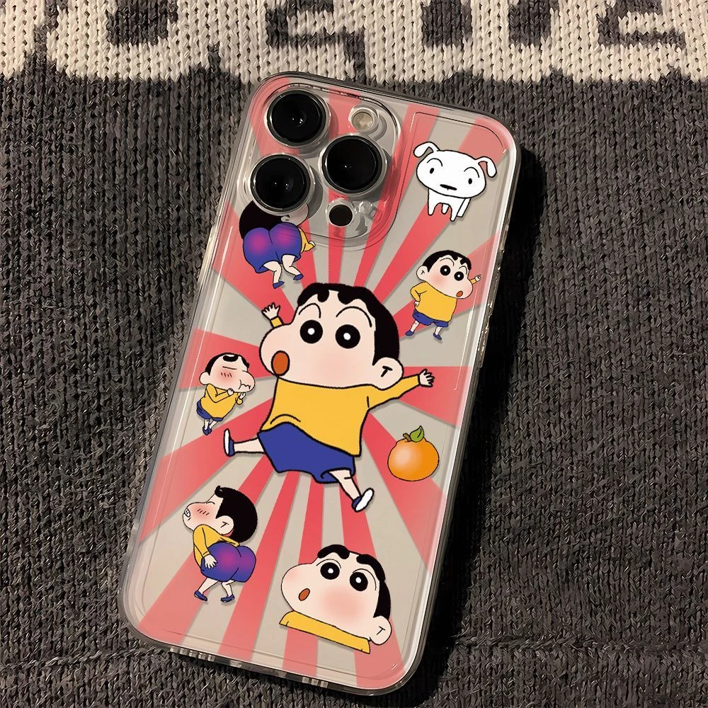 跳跃小新适用华为vivo小米oppo荣耀苹果15手机壳iPhone13透明14软