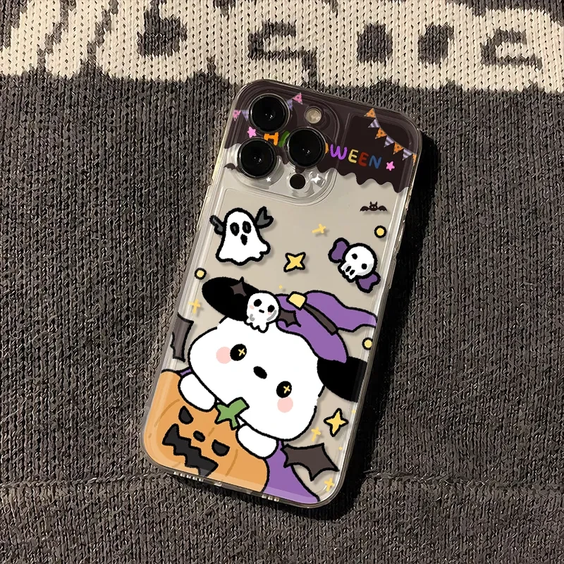 万圣节帕恰狗苹果15手机壳iPhone14透明13promax全包11防摔12软8P