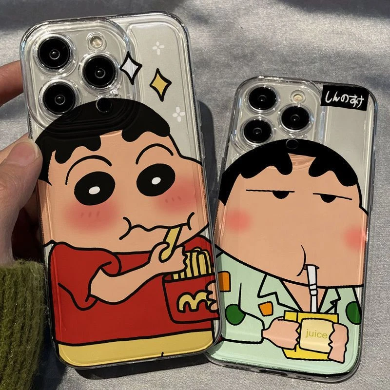 卡通薯条小新华为vivo小米oppo荣耀苹果15手机壳iPhone13透明14软