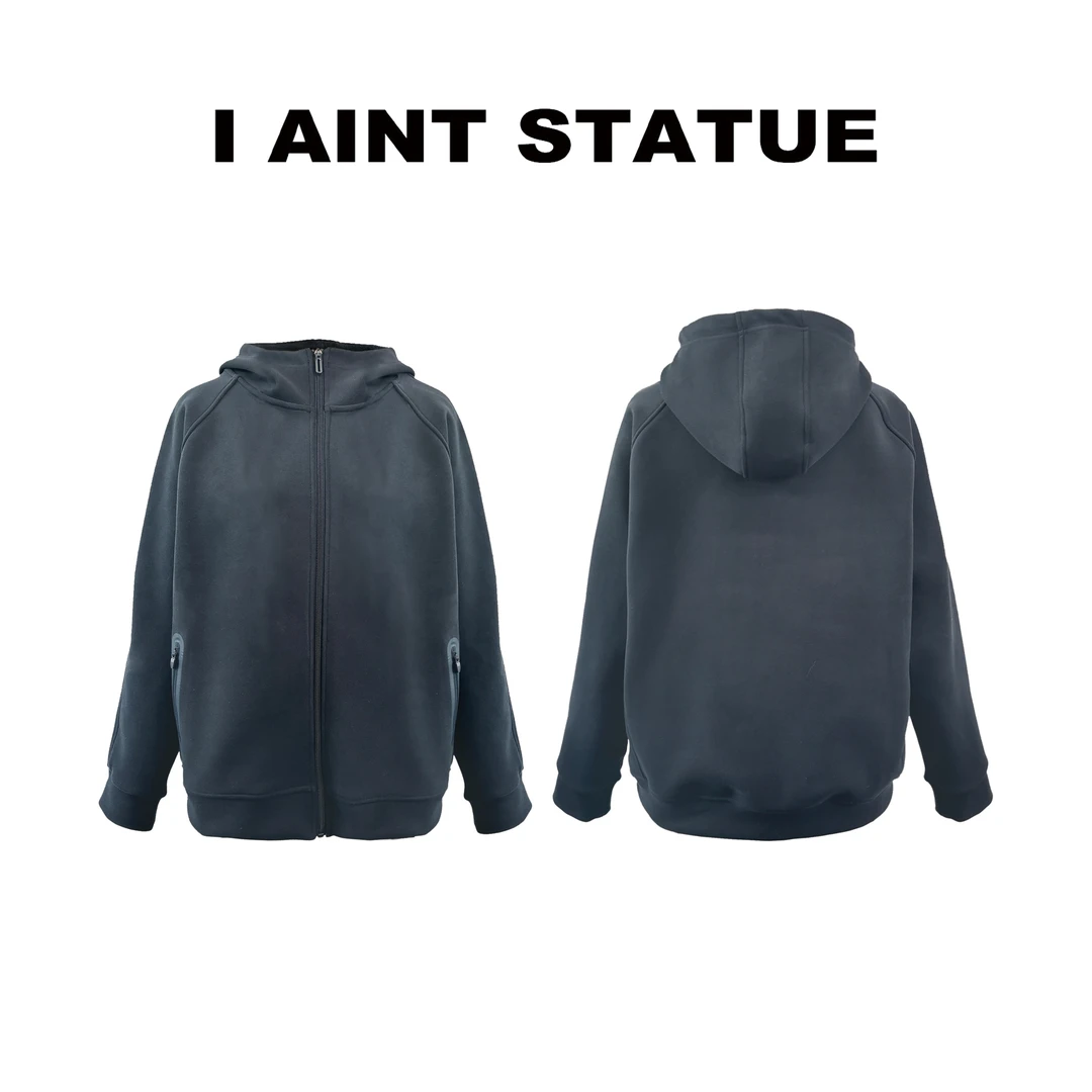I AINT STATUE 重磅防风纯色卫衣外套 （无帽绳 男款）