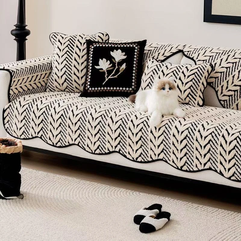 【冬季异形珊瑚绒叶子】新款毛绒沙发垫防滑加厚舒棉绒秋冬沙发垫