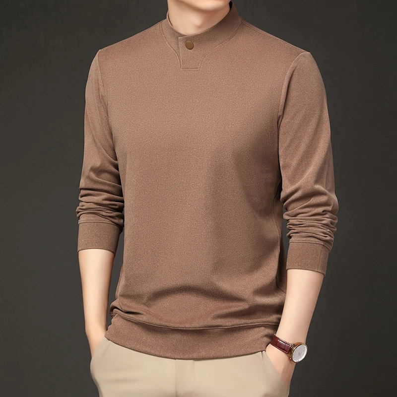 Mexican/稻草人秋冬季男士半高领德绒卫衣休闲加厚保暖长袖套头衣