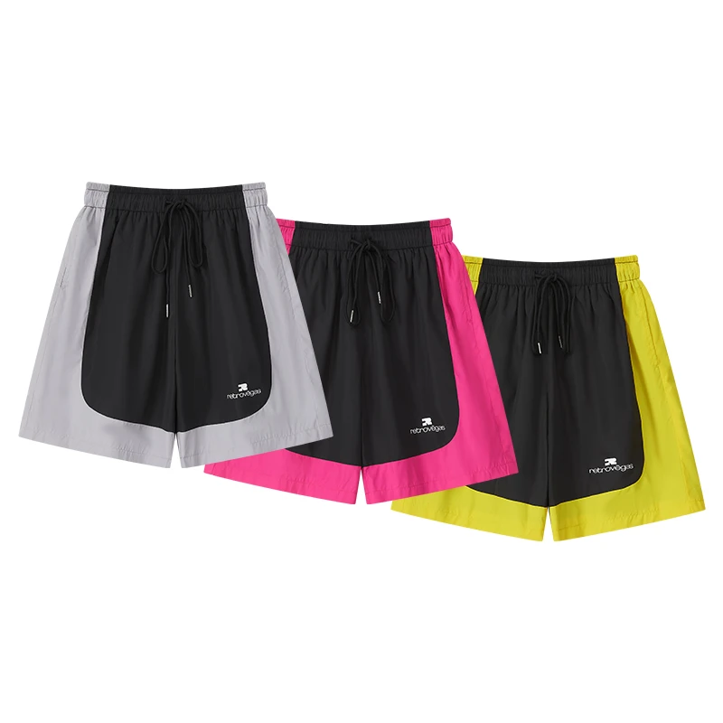 *RTVG*夏季新款拼接撞色男女国潮牌宽松休闲基础百搭休闲运动短裤