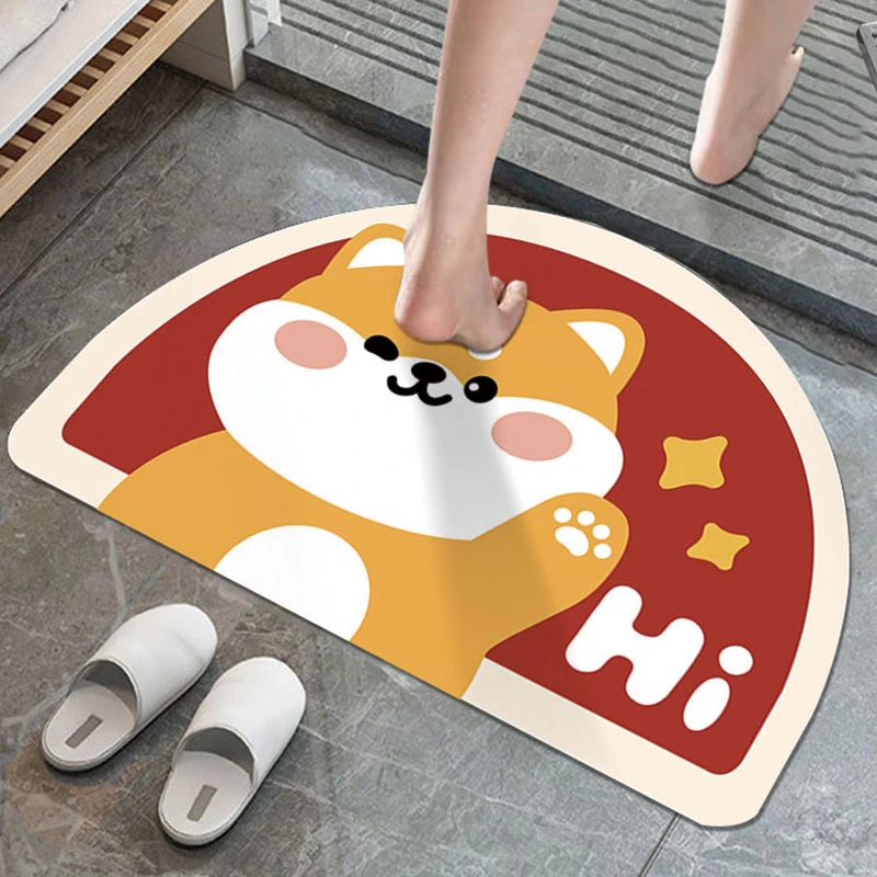 地垫卫生间门口吸水防滑浴室脚垫速干耐脏卡通小狗成品软质硅藻泥