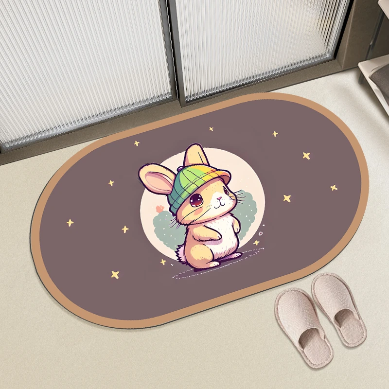 软质硅藻泥地垫吸水防滑速干脚垫家用厕所进门通用卡通萌系列款式