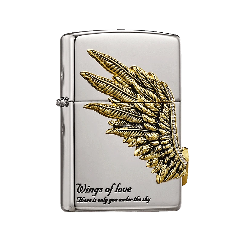ZIPPO/之宝打火机太仓版黑冰爱神之翼镜面高档防风男士TC9901TZ