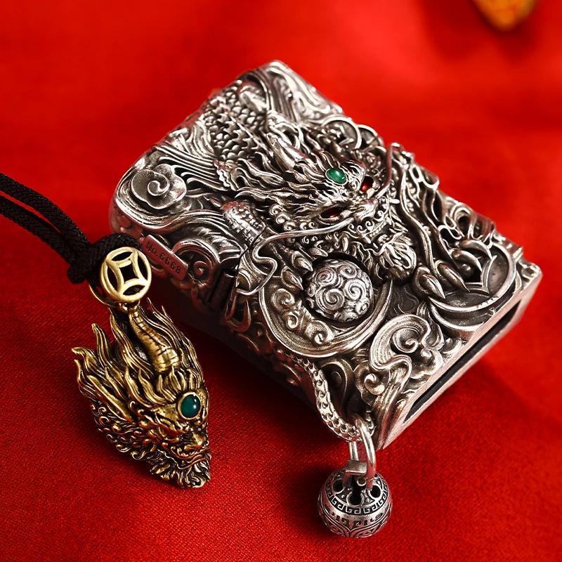 ZIPPO打火机DIY重甲机关貔貅（银机）男士高档个性防风立体DY8902TJ