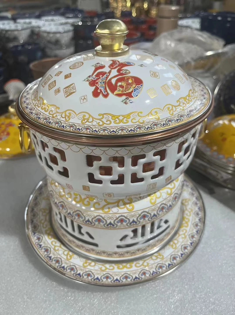 珐琅款环保油酒精火锅