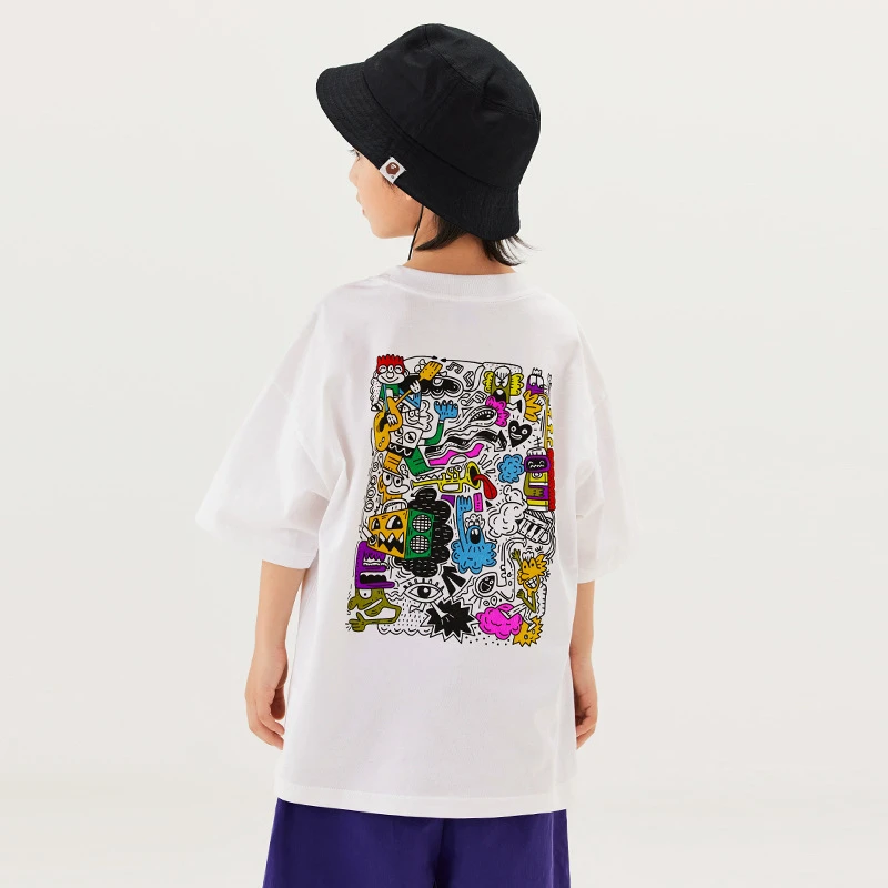 吉米妈【恶搞漫画】男童纯棉宽松短袖T恤中大童个性上衣潮牌SDT2478