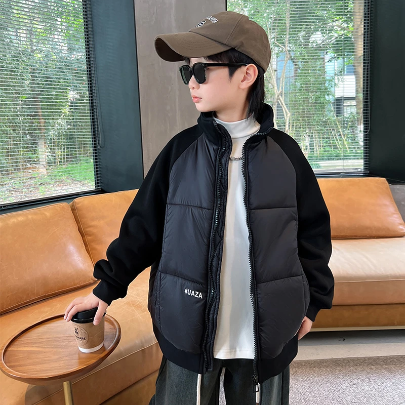 男童冬装棉衣加绒中大童夹棉加厚棉服儿童秋冬季棉袄D23549