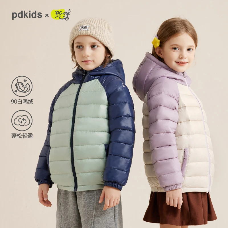儿童插肩袖拼色羽绒服外套咕噜日记羽绒服PDWT2310
