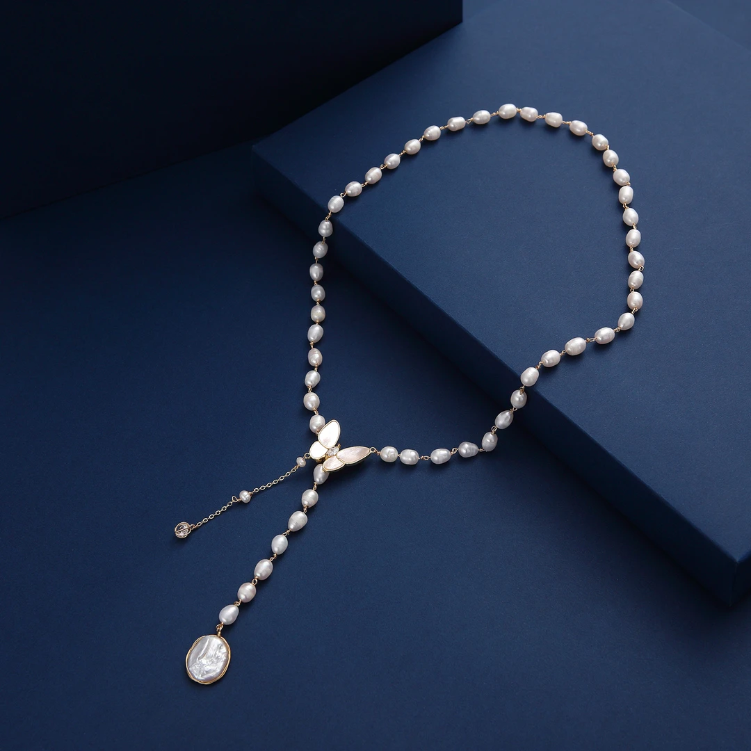 小米珠【海神之泪】巴洛克项链素款女法式轻奢气质手工毛衣链