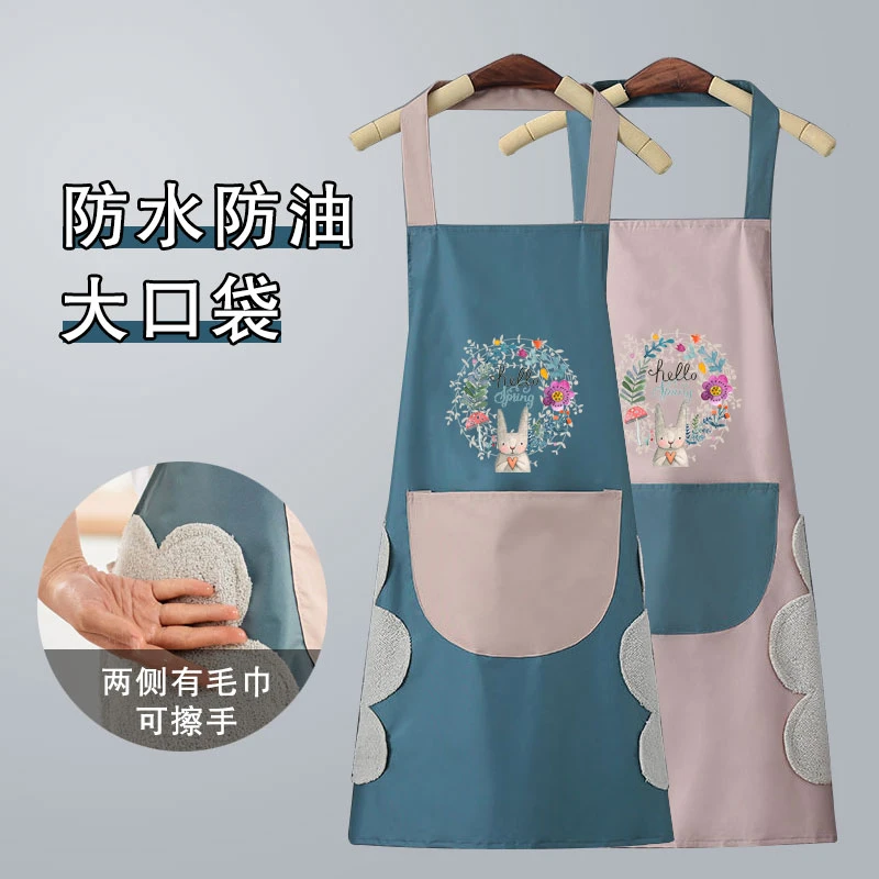 家用厨房做饭防水防油污渍围裙女时尚新款成人工作服男女围腰