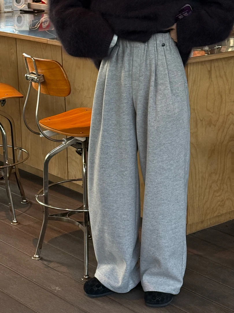“时髦腿精”yeye耶耶定制面料慵懒感宽松垂感可束脚休闲棉裤769190