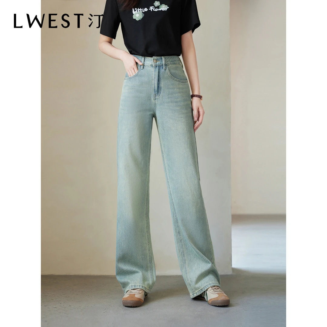 朗文斯汀2024秋季新款窄版阔腿复古高腰直筒拖地裤DTMN4307B12552