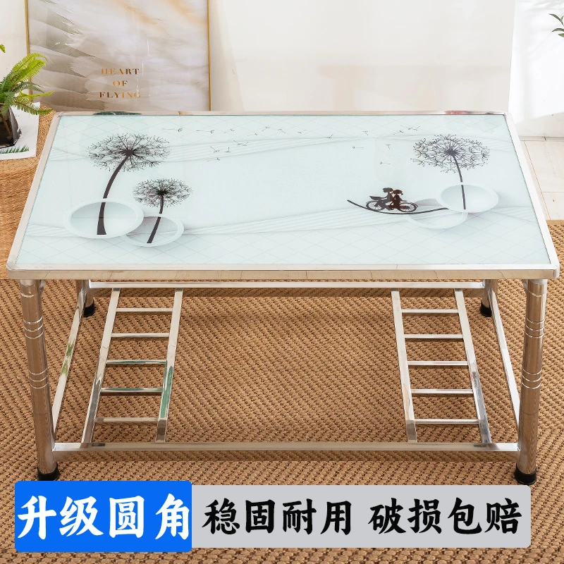 新款不锈钢长方形烤火桌子茶几多功能电炉取暖桌子冬季加厚耐用桌