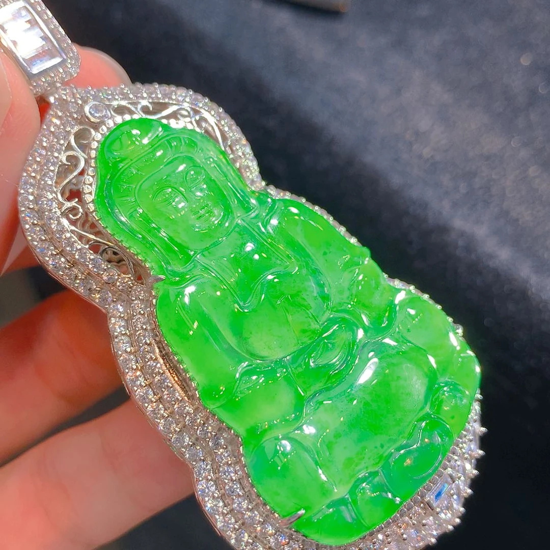 【闪购商品】翡翠颈饰银S925镶嵌翡翠