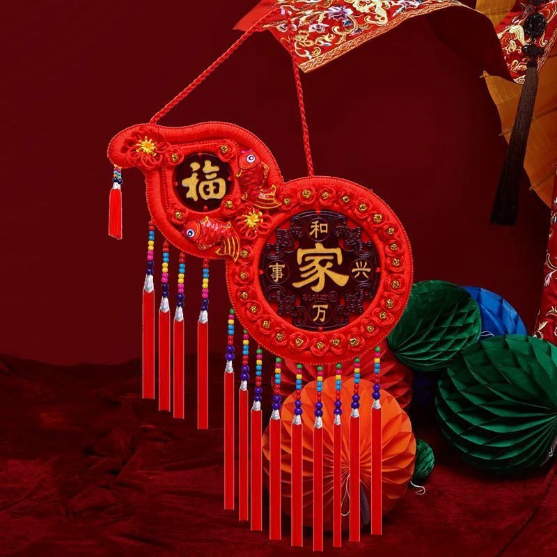 新款福禄葫芦桃木大号中国结福字家字结婚乔迁春节挂件饰品挂饰