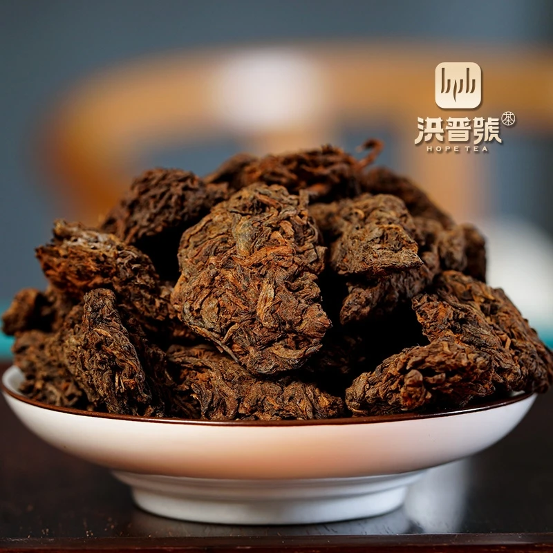 洪普号2006年冰岛产区古树茶发酵普洱熟茶老茶头240g