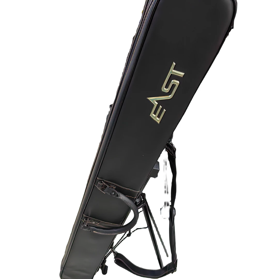 东区岩风哑光黑双层支架竿包，硬式直身双层附支架竿包