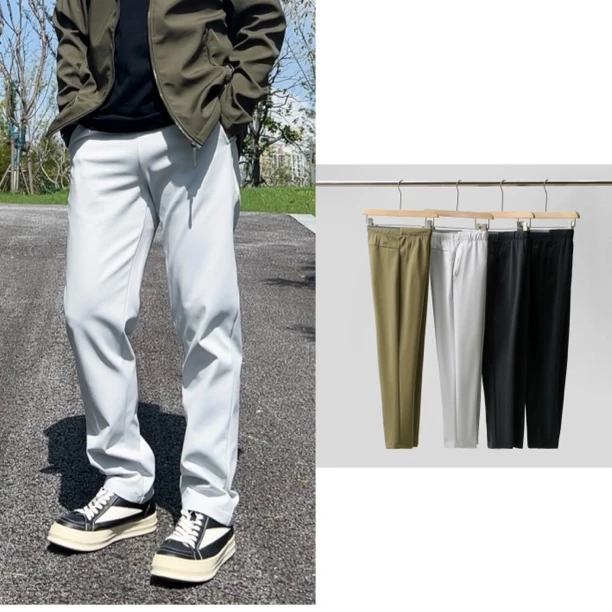 机理纹软壳裤立体裁剪四面弹力户外运动小直筒卫裤商务休闲裤5519