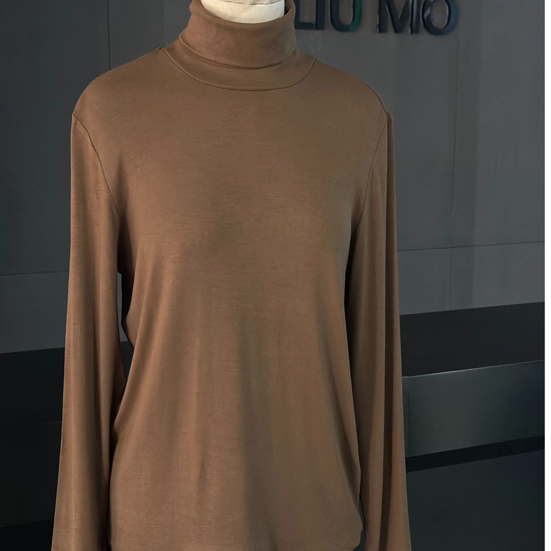 刘刘墨原创设计秋冬百搭长袖高领针织打底衫时尚舒适套头打底上衣