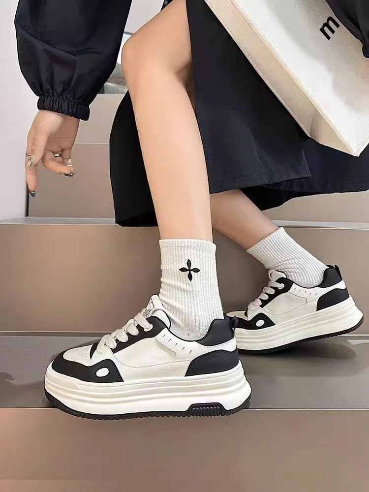 豪 6685 029 真皮厚底小白鞋2024爆款春季鞋韩版运动休闲板鞋