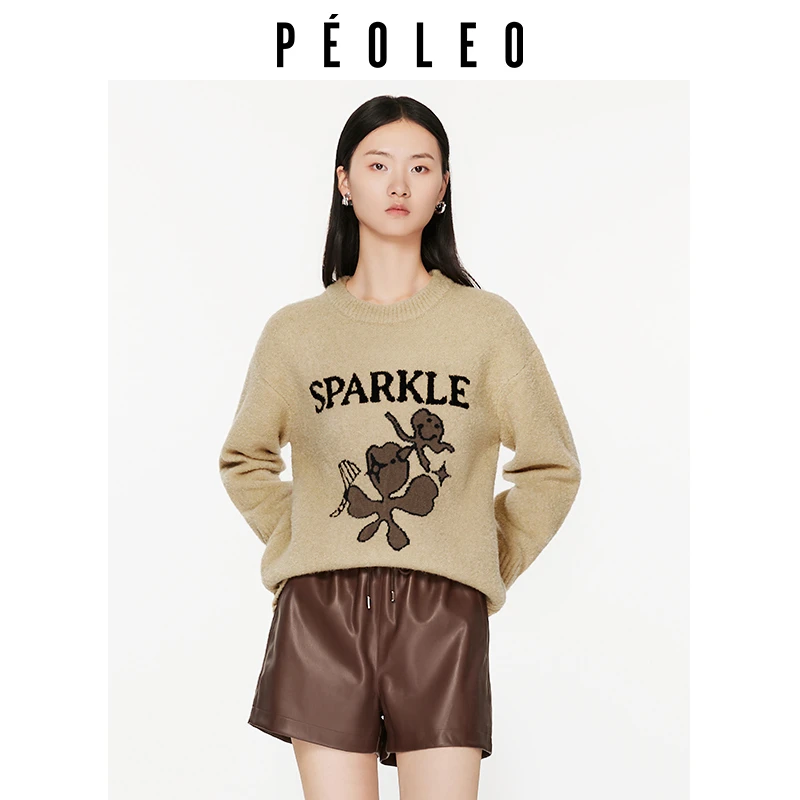 飘蕾2024秋季新款宽松休闲百搭针织衫女圆领套头毛衣PM0207113