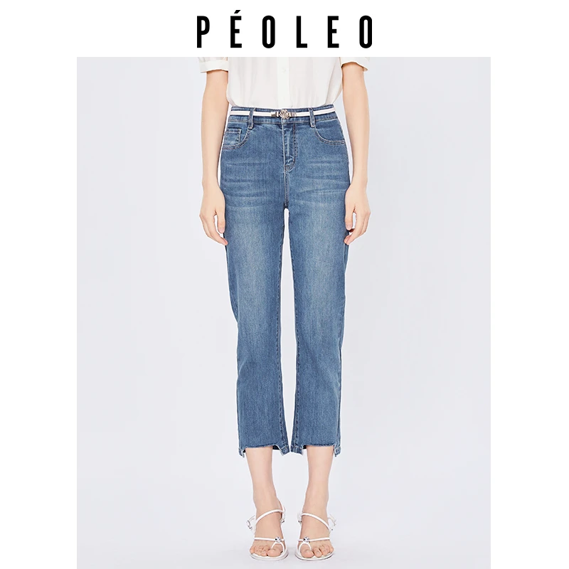 飘蕾2024夏季新款时尚复古百搭高腰显瘦直筒九分牛仔裤PM4214139