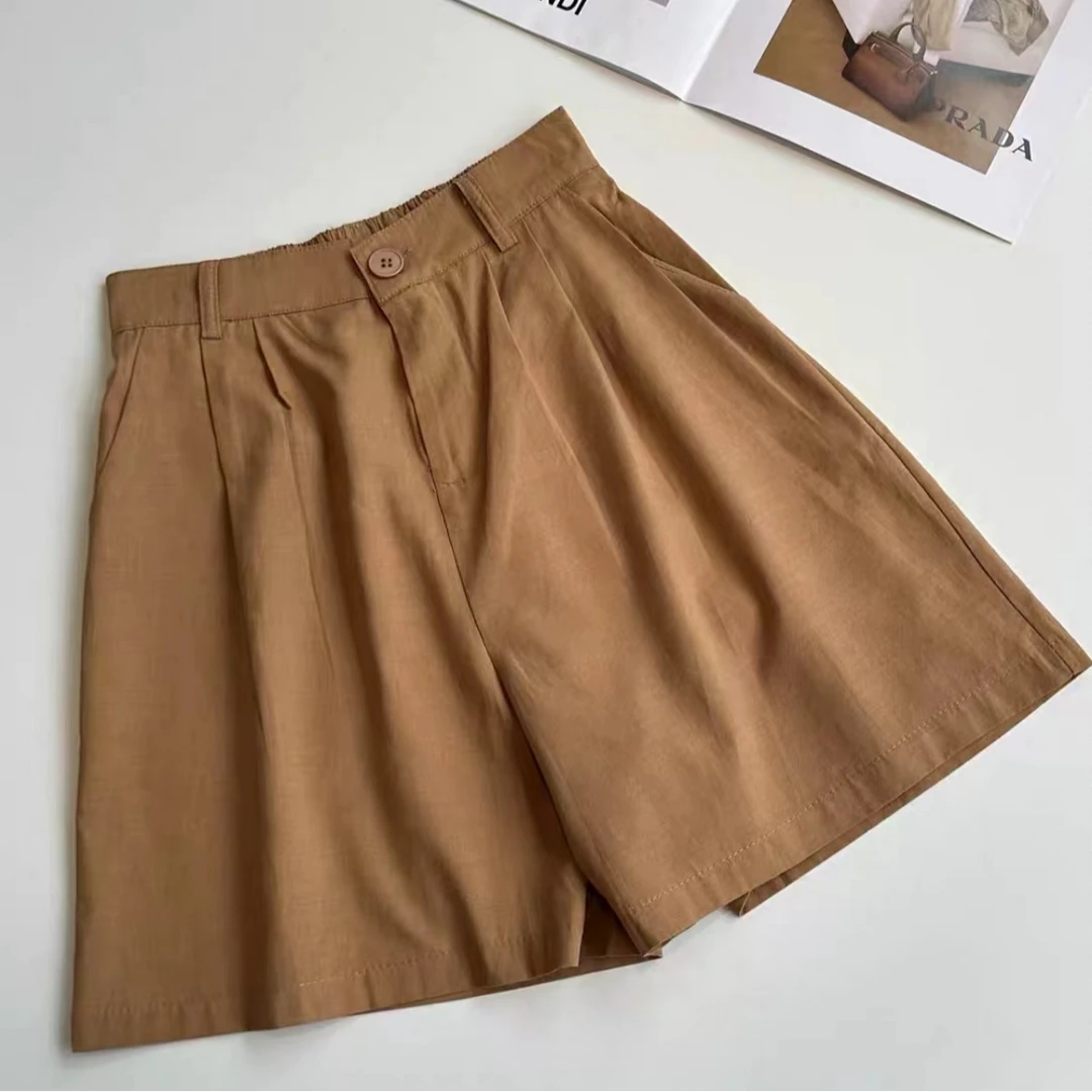 La Vague 日系复古亚麻短裤 4TXFC1012 001