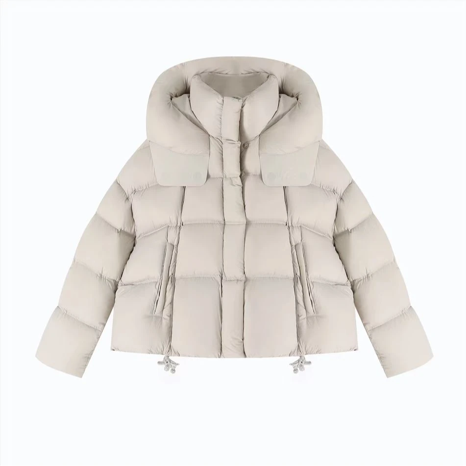 PRO版云感0压【小福】泡芙肯豆风羽绒服短款OVERSIZE  9057 米灰色