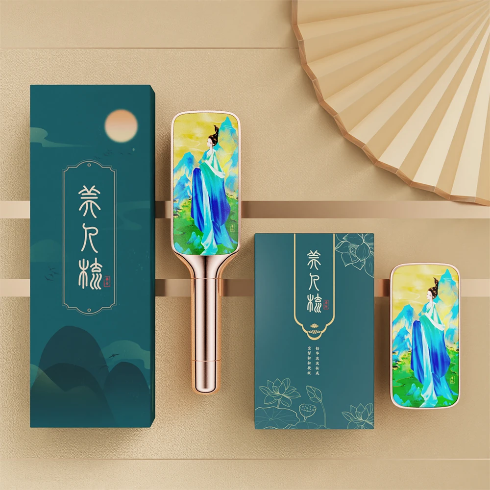 【送礼首选】唯美古风梳子结婚送礼佳品一键清理掉发原创设计
