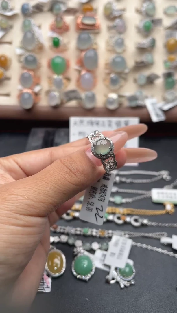 【闪购商品】翡翠戒指银S925镶嵌1111