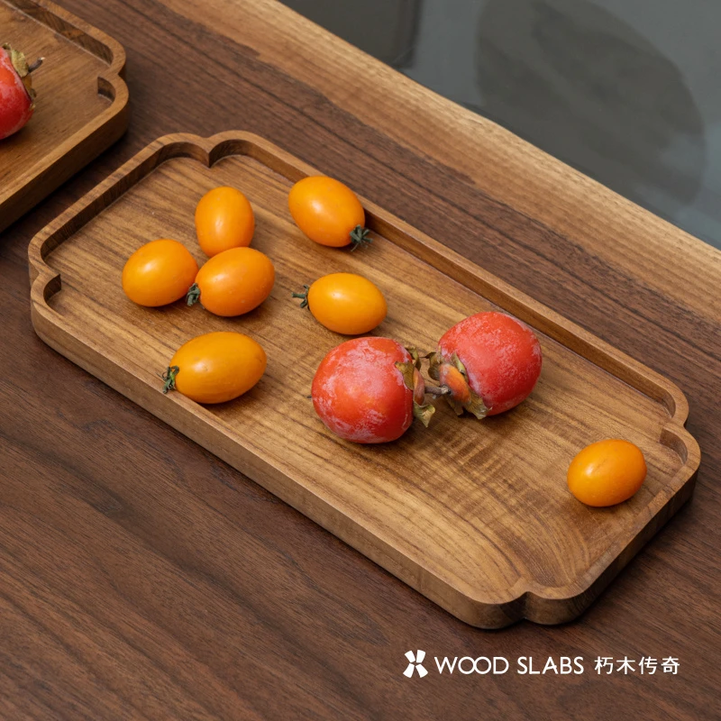 缅柚整木托盘原木掏挖干泡盘长方托盘点心盘托盘糕点果盘