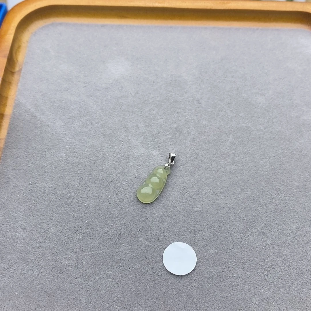 和田玉吊坠(不含链)银S925镶嵌