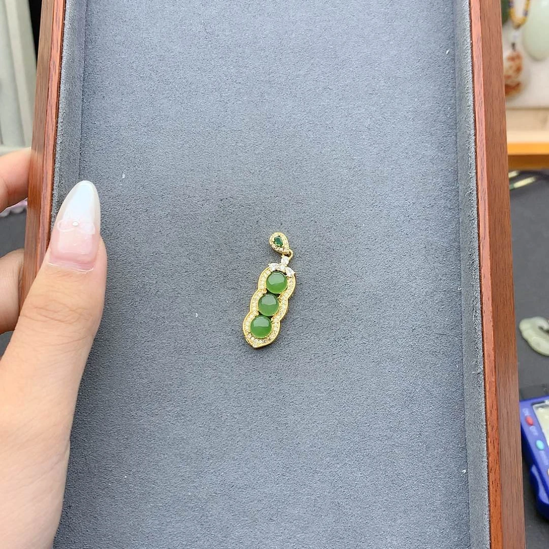 和田玉吊坠(不含链)银S925镶嵌