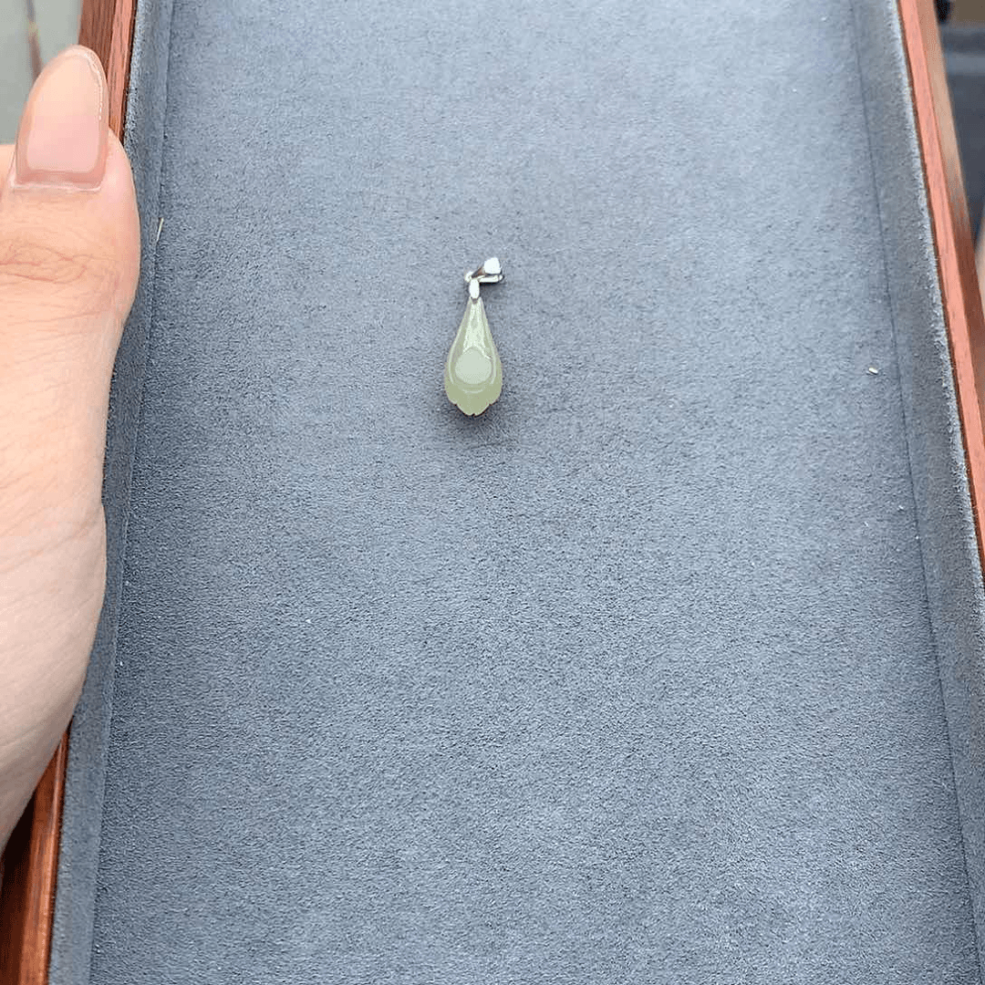 和田玉吊坠(不含链)银S925镶嵌