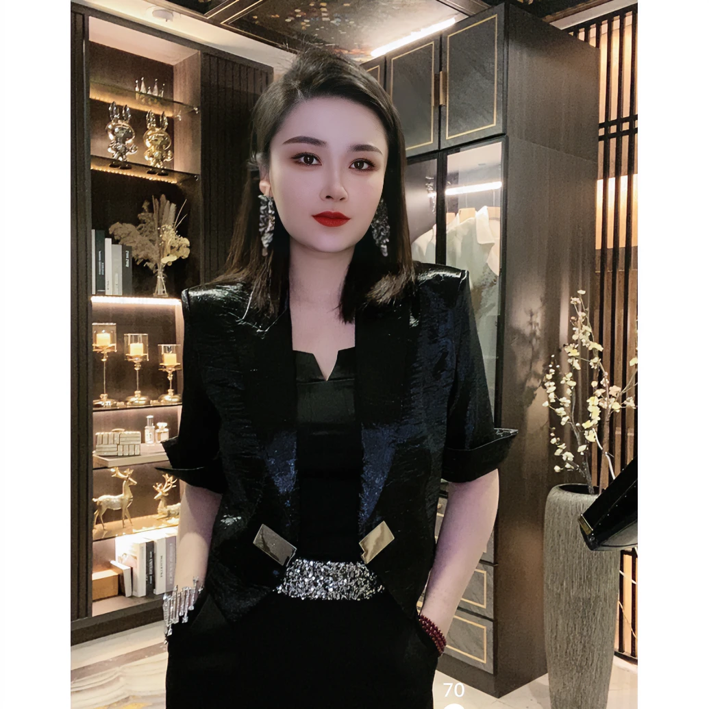 夏季轻奢气质外套重工设计感时尚显瘦炸街小众百搭西装