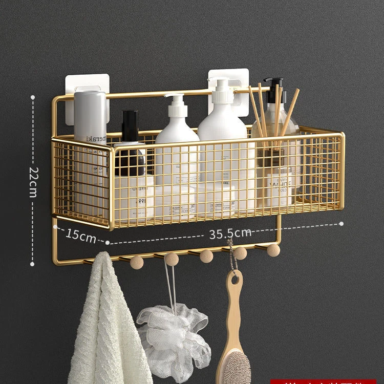 免打孔壁挂式浴室厕所置物架洗手间壁挂架轻奢收纳架