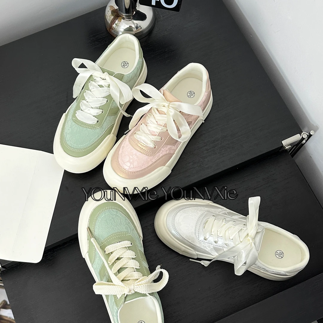 【U优】百搭韩版运动小白鞋小众德训鞋双鞋带新中式女鞋夏季透气